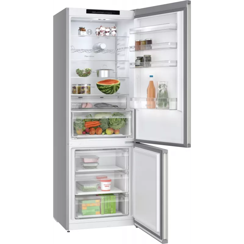 Bosch Serie 4 KGN492IAF šaldytuvas-šaldiklis, laisvai pastatomas, 440 L, nerūdijantis plienas