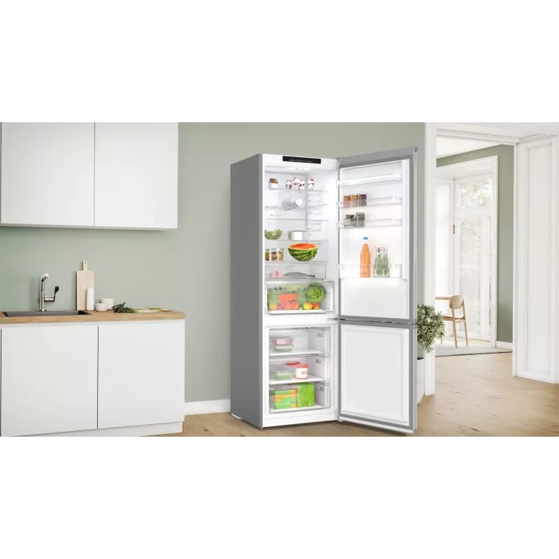 Bosch Serie 4 KGN492IAF šaldytuvas-šaldiklis, laisvai pastatomas, 440 L, nerūdijantis plienas