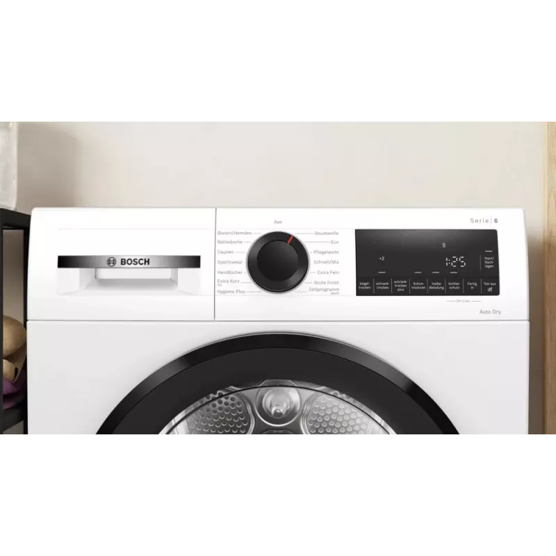 Bosch Serie 6 WQG243D41 džiovyklė Laisvai pastatoma Priekinis įkrovimas 9 kg Balta