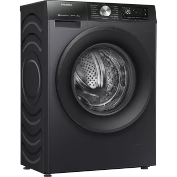 Hisense WD3S8043BB3 skalbinių skalbyklė-džiovyklė Laisvai pastatoma Priekinio įkrovimo Juoda