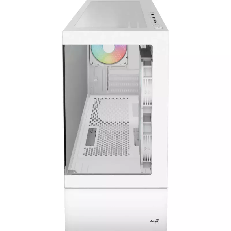 Tower PC korpusas AEROCOOL Viewport Mini-G-WT-v4 ARGB su dviem grūdinto stiklo plokštėmis, baltas
