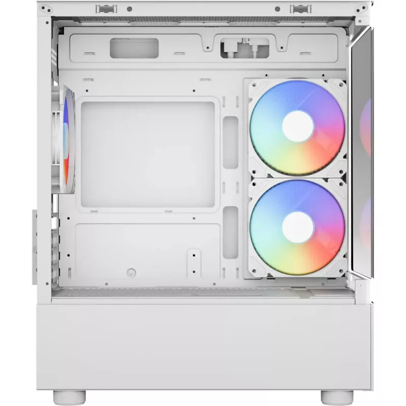 Tower PC korpusas AEROCOOL Viewport Mini-G-WT-v4 ARGB su dviem grūdinto stiklo plokštėmis, baltas