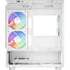 Tower PC korpusas AEROCOOL Viewport Mini-G-WT-v4 ARGB su dviem grūdinto stiklo plokštėmis, baltas
