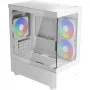 Tower PC korpusas AEROCOOL Viewport Mini-G-WT-v4 ARGB su dviem grūdinto stiklo plokštėmis, baltas