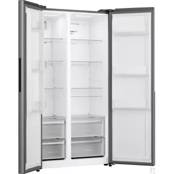 Šaldytuvas Gorenje Side by side NRS917E41X SI, laisvai pastatomas, amerikietiškos durys, pilka, 2 durys, jutiklinis valdymas, LED