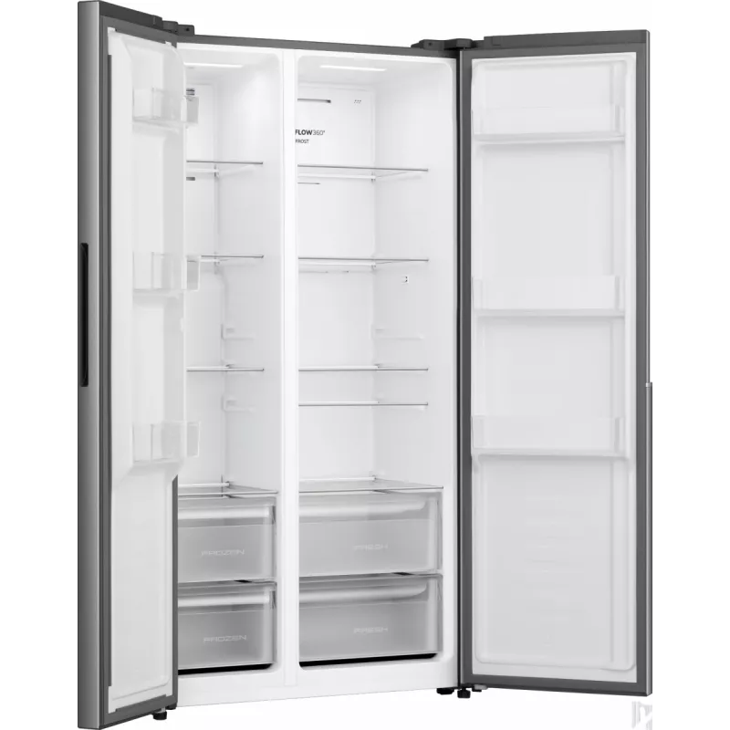 Šaldytuvas Gorenje Side by side NRS917E41X SI, laisvai pastatomas, amerikietiškos durys, pilka, 2 durys, jutiklinis valdymas, LED