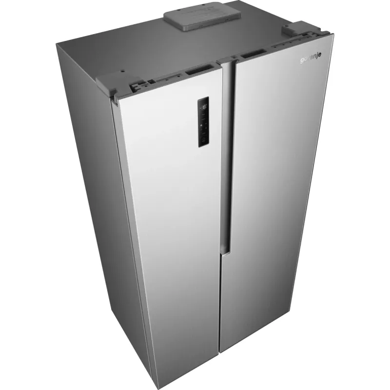 Šaldytuvas Gorenje Side by side NRS917E41X SI, laisvai pastatomas, amerikietiškos durys, pilka, 2 durys, jutiklinis valdymas, LED