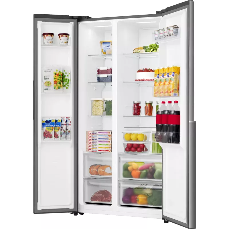 Šaldytuvas Gorenje Side by side NRS917E41X SI, laisvai pastatomas, amerikietiškos durys, pilka, 2 durys, jutiklinis valdymas, LED