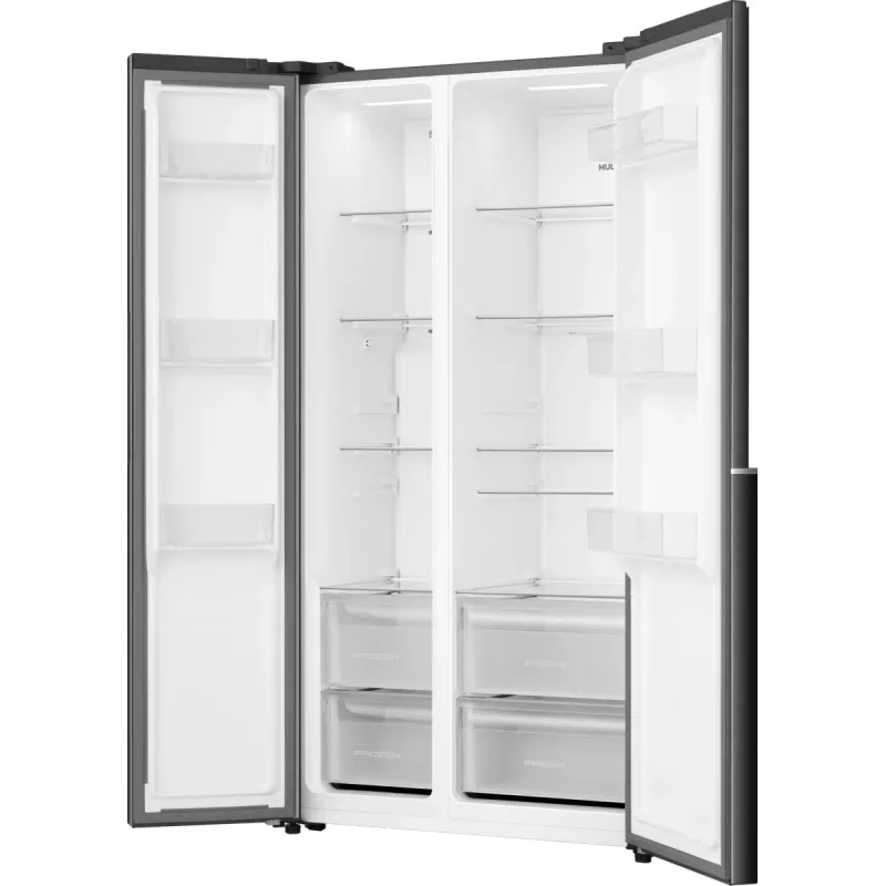 Gorenje HZF55082 NRS917E41BX G400, laisvai pastatomas, amerikietiškos durys, juoda, 2 durys (-ų), lietimui jautrus, LED