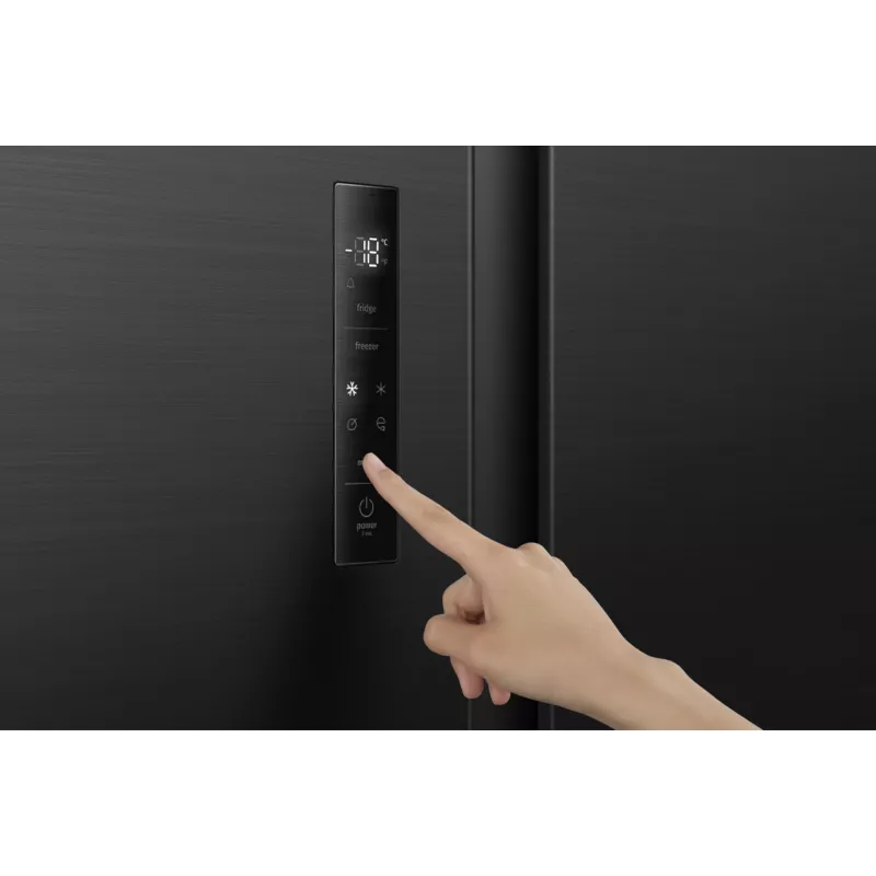 Gorenje HZF55082 NRS917E41BX G400, laisvai pastatomas, amerikietiškos durys, juoda, 2 durys (-ų), lietimui jautrus, LED