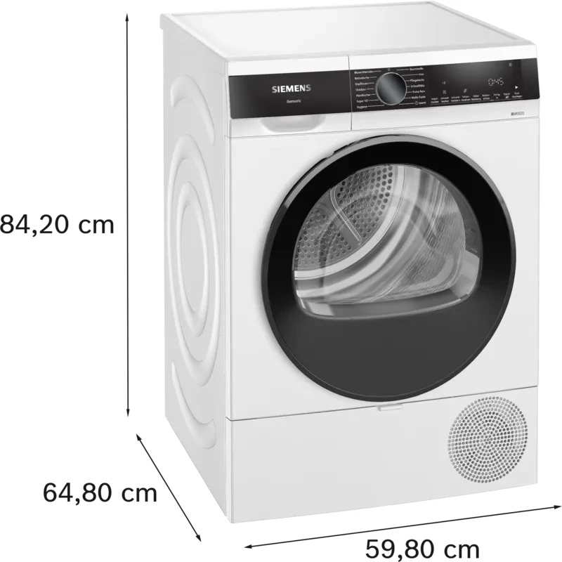 Siemens iQ500 WQ33G2D41 skalbinių džiovyklė laisvai pastatoma priekinio įkrovimo 9 kg balta