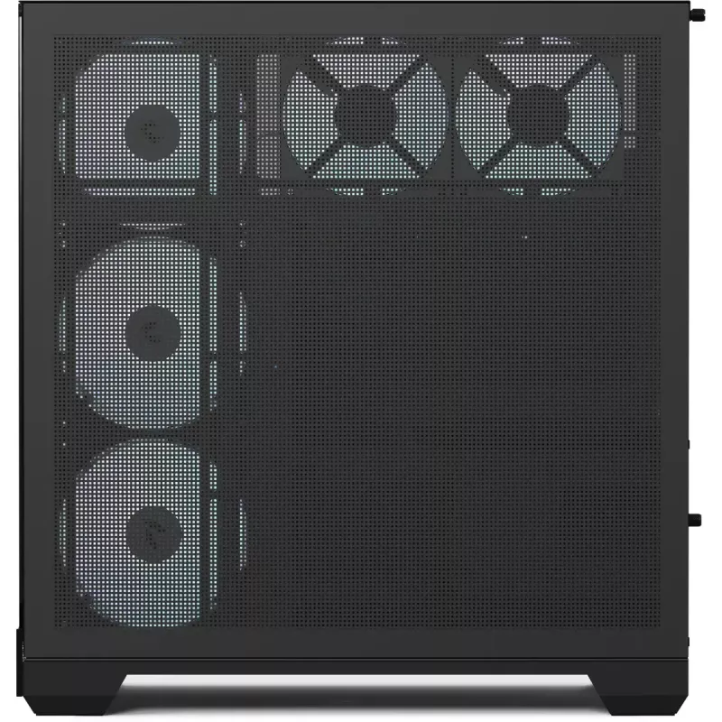 Tower tipo korpusas APNX V2-F-BK-v1 su trimis grūdinto stiklo panelėmis, juodas
