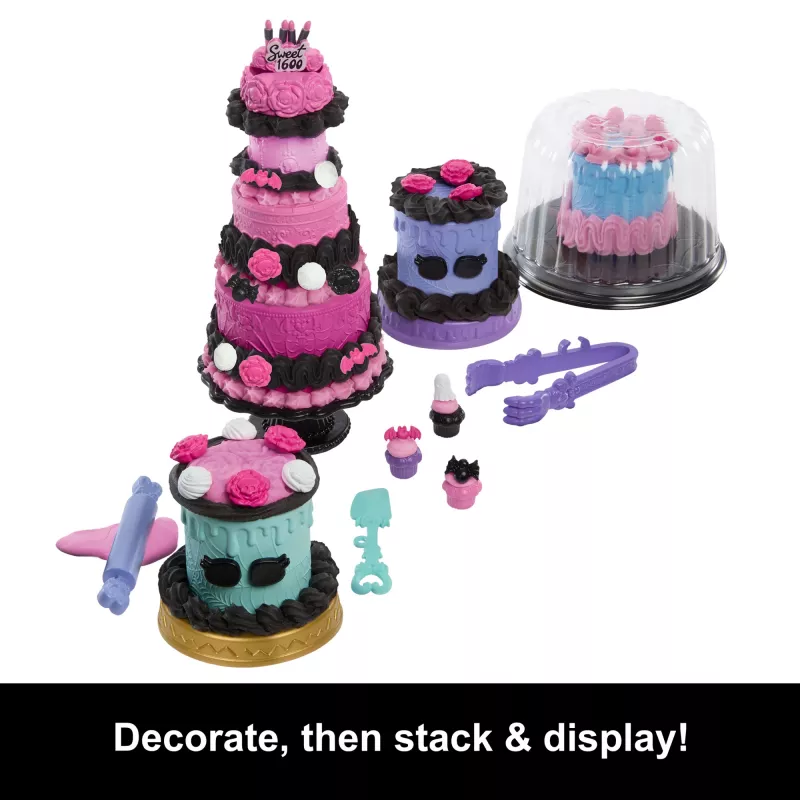Monster High Scary Sweet Birthday Cake rinkinys su Clawdeen Wolf lėle ir daugiau nei 20 dekoravimo priedų