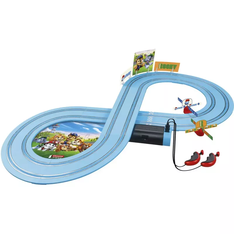 Žaislinis lenktynių trekas CARRERA FIRST Paw Patrol - Pasiruošęs veiksmui, vaikiškas slotinių mašinėlių rinkinys