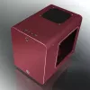 RAIJINTEK METIS PLUS Mini bokšto korpusas raudonas — Mini-ITX, 1x 3,5 colio lizdas, 4x 2,5 colio lizdai, 120 mm ventiliatoriai