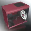 RAIJINTEK METIS PLUS Mini bokšto korpusas raudonas — Mini-ITX, 1x 3,5 colio lizdas, 4x 2,5 colio lizdai, 120 mm ventiliatoriai