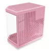 HYTE Y70 Milk Midi Tower PC korpusas, rožinis — palaiko 120/140 mm ventiliatorius, 2,5 colio ir 3,5 colio diskus, apačioje montuojamą PSU, 320×470×470 mm