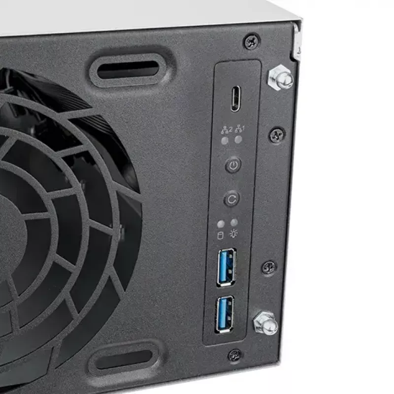 SILVERSTONE SST-RM31 stelažinis serverio korpusas — stelažinis formos faktorius, palaikymas SFX/SFX-L maitinimo šaltiniams, 2×3,5 colio + 2×2,5 colio nišos, USB 3.2 Gen1