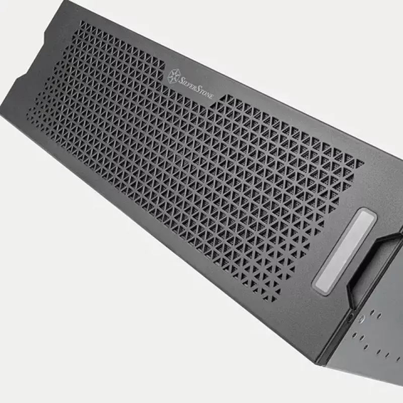 SILVERSTONE SST-RM31 stelažinis serverio korpusas — stelažinis formos faktorius, palaikymas SFX/SFX-L maitinimo šaltiniams, 2×3,5 colio + 2×2,5 colio nišos, USB 3.2 Gen1