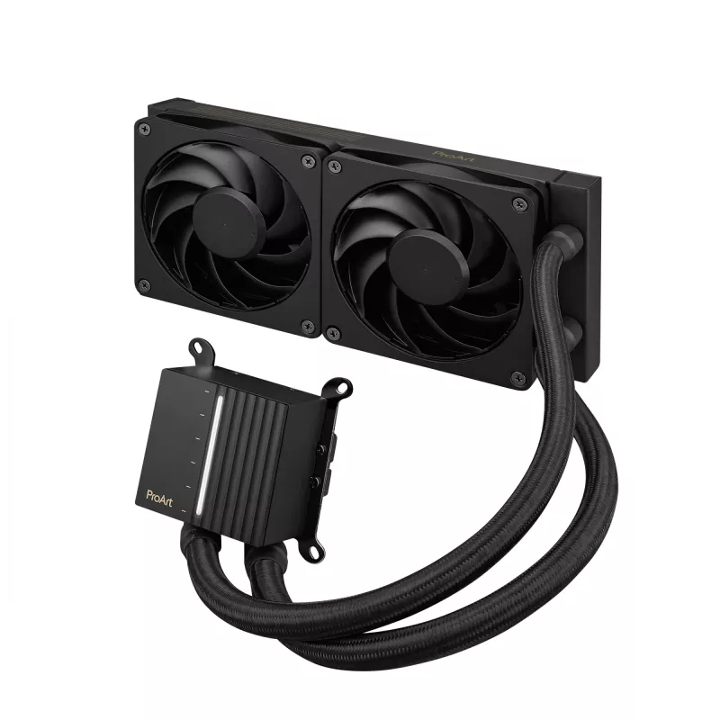 Viskas viename skysčio aušintuvas ASUS ProArt LC 240, 120 mm ventiliatoriai, juodas, palaiko LGA1700/AM5/AM4/115x/1200