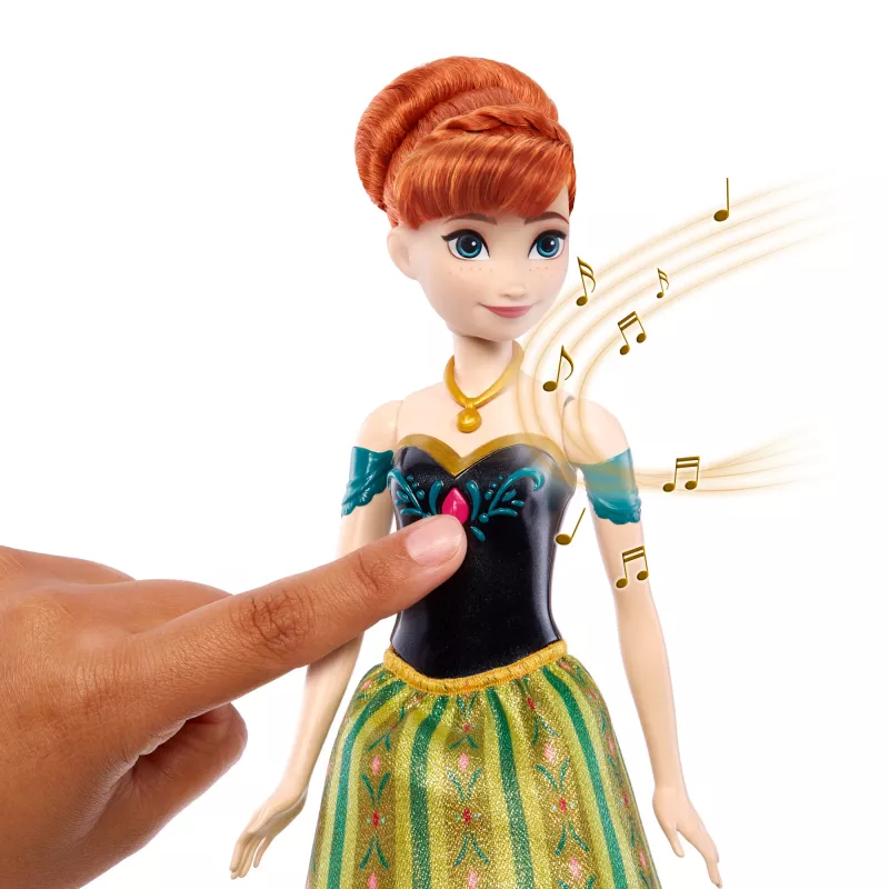 Disney Frozen Dainuojanti Anna lėlė dainuoja „For the First Time in Forever“ 4 kalbomis iš filmo