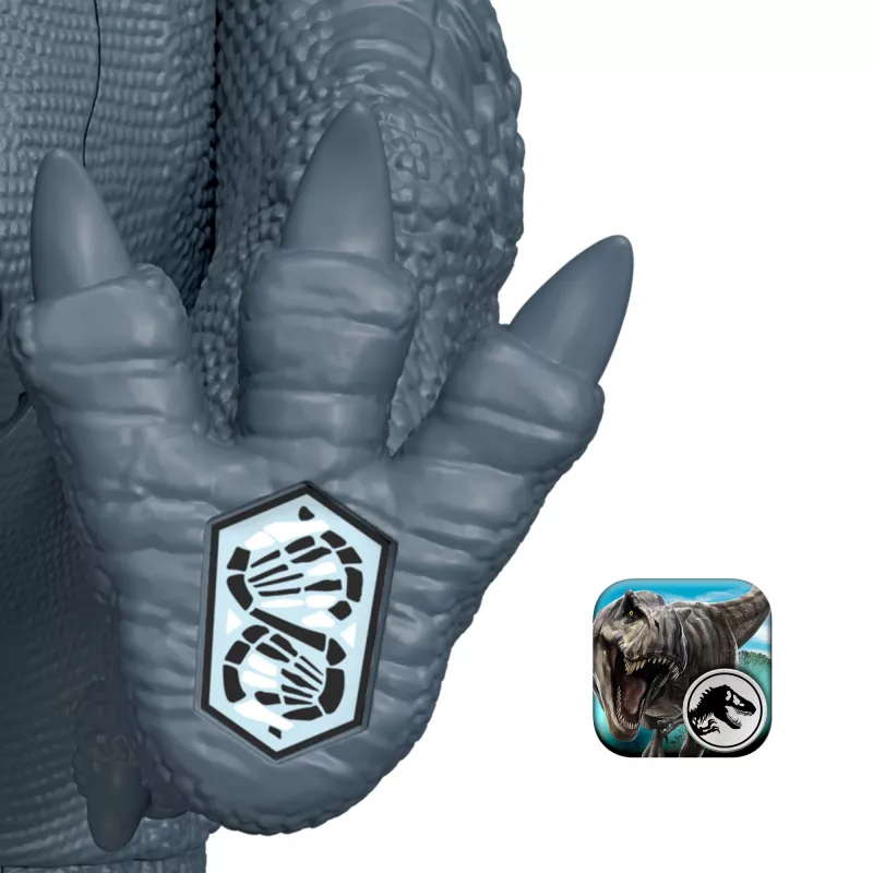 Jurassic World Rebirth Wild Roar Abelisaurus žaislinis dinozauras, uodega valdomas puolimo kąsnis ir garsas