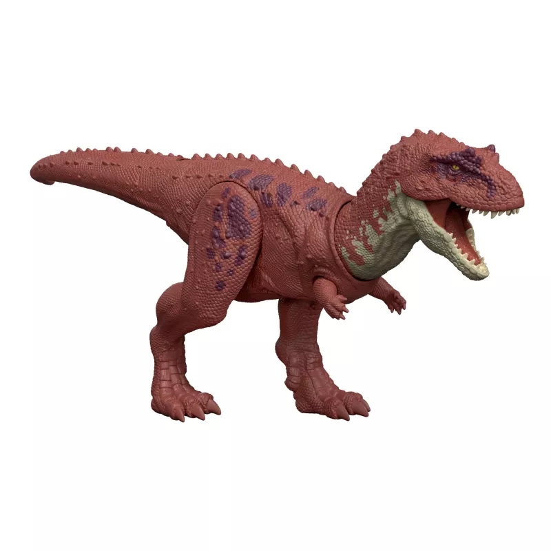 Jurassic World Rebirth Wild Roar Aucasaurus žaislinis dinozauras, uodega valdomas atakos kąsnis ir garsas