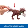 Jurassic World Rebirth Wild Roar Aucasaurus žaislinis dinozauras, uodega valdomas atakos kąsnis ir garsas