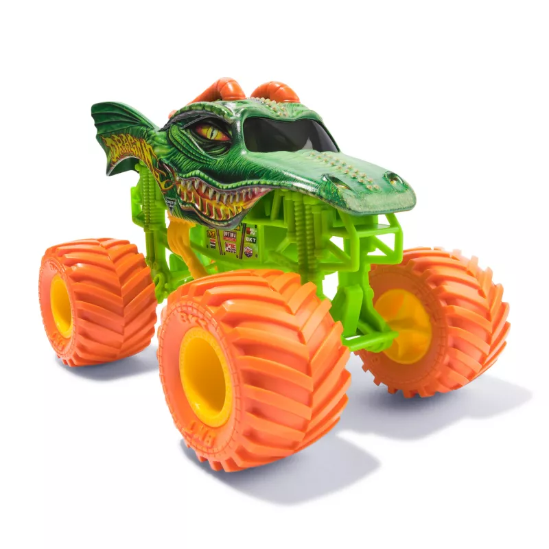 Monster Jam, oficialus monstrų sunkvežimis „Dragon“, kolekcinė metalinė transporto priemonė, mastelis 1:24, žaislai berniukams ir mergaitėms nuo 3 metų