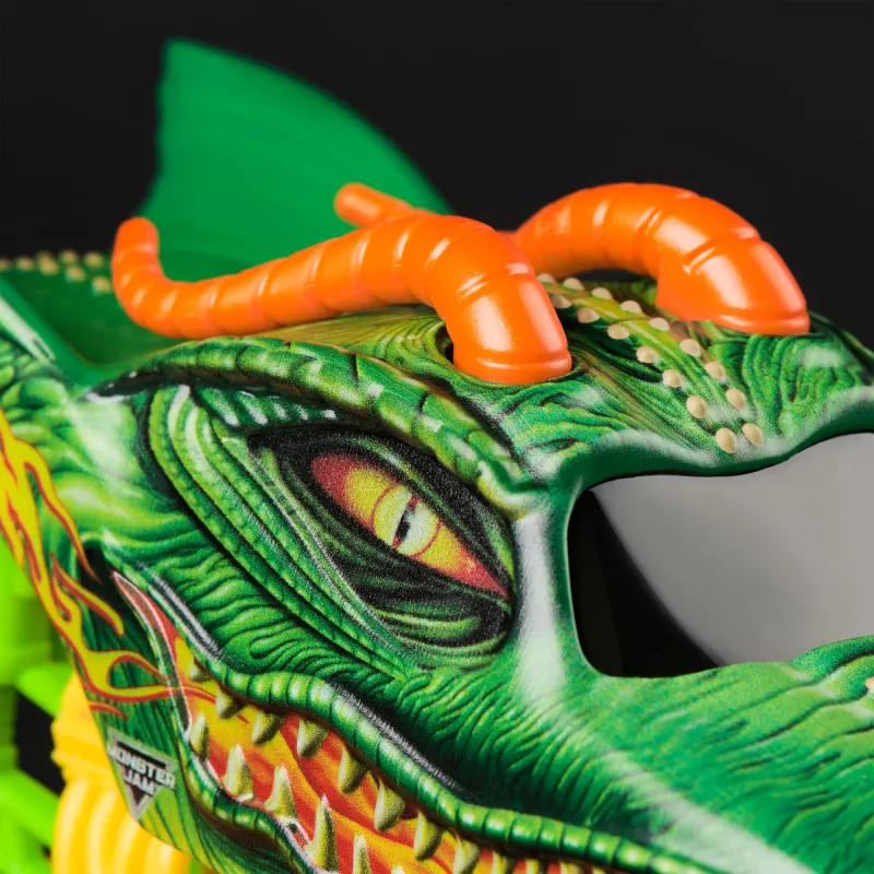 Monster Jam, oficialus monstrų sunkvežimis „Dragon“, kolekcinė metalinė transporto priemonė, mastelis 1:24, žaislai berniukams ir mergaitėms nuo 3 metų