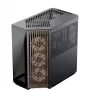APNX Tower korpusas V1-W-BK-v3 su dviem grūdinto stiklo plokštėmis ir medžio apdailos plokštėmis, juodas