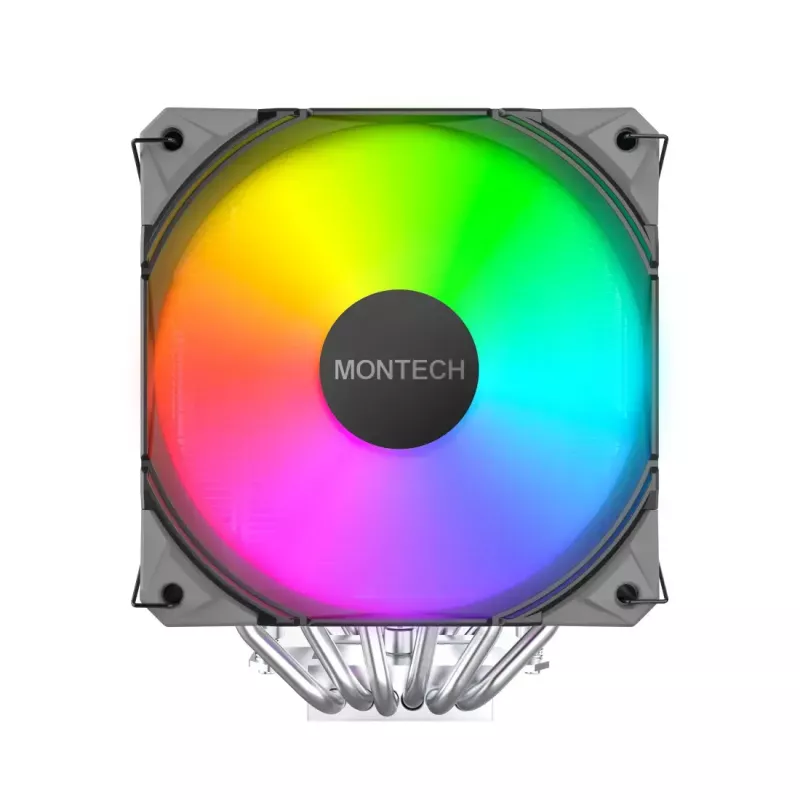 CPU aušintuvas Montech NX600 ARGB, juodas, 120 mm ventiliatorius, ARGB apšvietimas