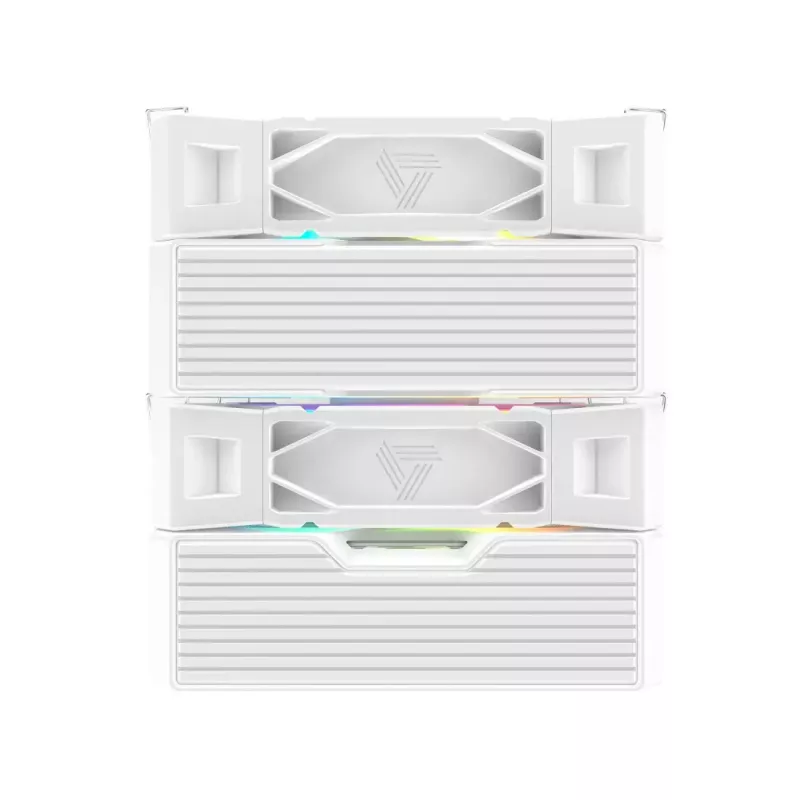 Oro procesoriaus aušintuvas Montech NX600 ARGB, 120 mm ventiliatorius, baltas, 800–2000 aps./min., hidrodinaminis guolis, palaiko AM4 / AM5 / LGA115x / 1200 / 1700