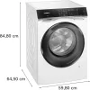 Siemens iQ700 WN54C2A40 skalbimo-džiovinimo mašina Laisvai pastatoma Įkraunama iš priekio Balta