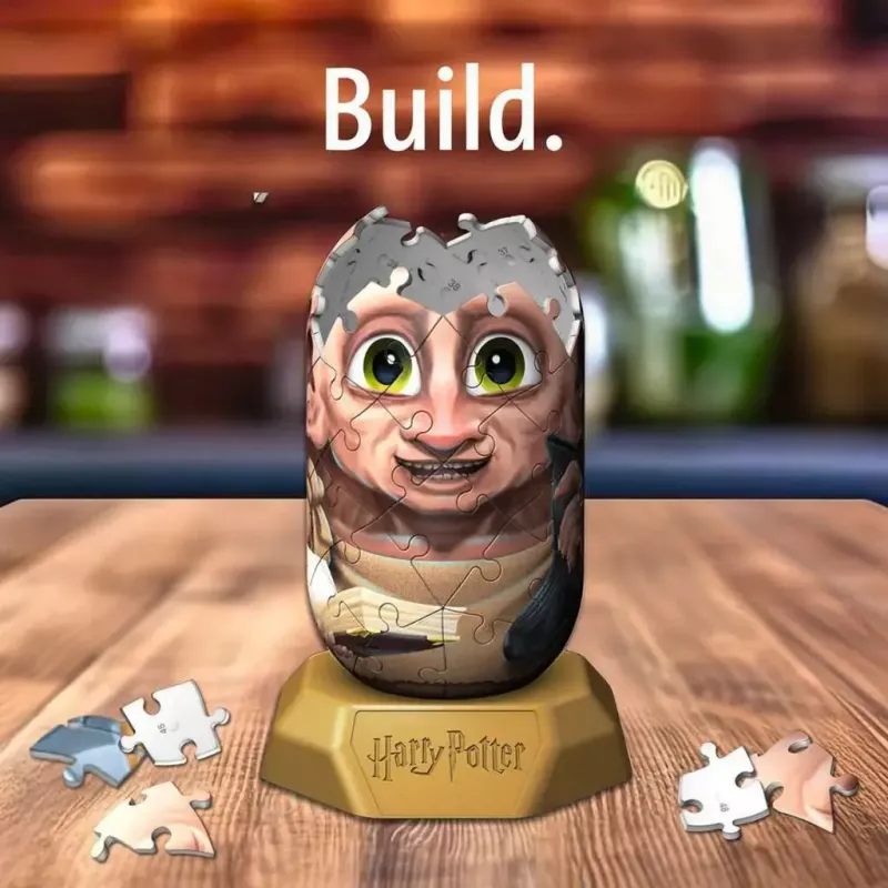3D dėlionė Ravensburger Hylkies Haris Poteris Dobis, putplasčio tarpusavyje sujungiamos dalys, surinkta figūrėlė