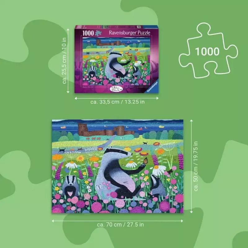 Dėlionė Ravensburger Meadow Friends 1000 vnt., suaugusiems/paaugliams, klasikinės sujungiamos dalys