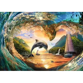 Dėlionė Ravensburger Sunset Splash, 1000 vnt., peizažas, 700 mm pločio