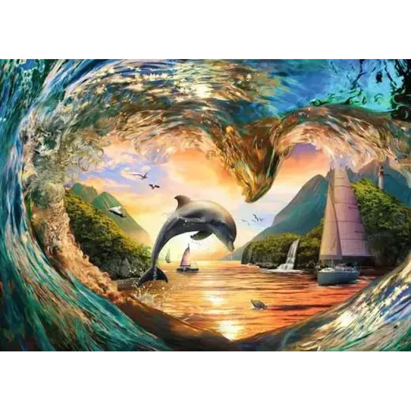 Dėlionė Ravensburger Sunset Splash, 1000 vnt., peizažas, 700 mm pločio