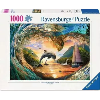 Dėlionė Ravensburger Sunset Splash, 1000 vnt., peizažas, 700 mm pločio