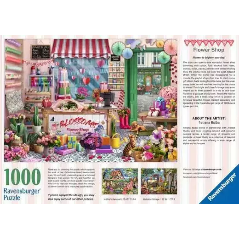 Dėlionė Ravensburger Blossoms Flower Shop 1000 dalių, 700 mm plotis