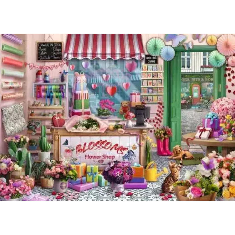 Dėlionė Ravensburger Blossoms Flower Shop 1000 dalių, 700 mm plotis