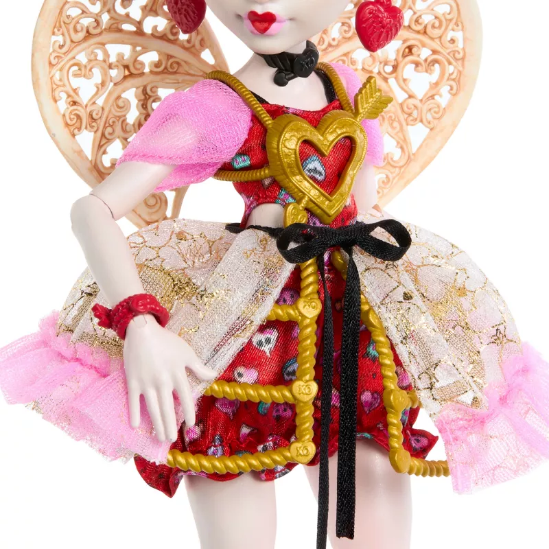 Lėlė MATTEL Monster High Scary Sweet Birthday Cupid Asteria – kolekcinė mados lėlė, lankstoma, teminė apranga