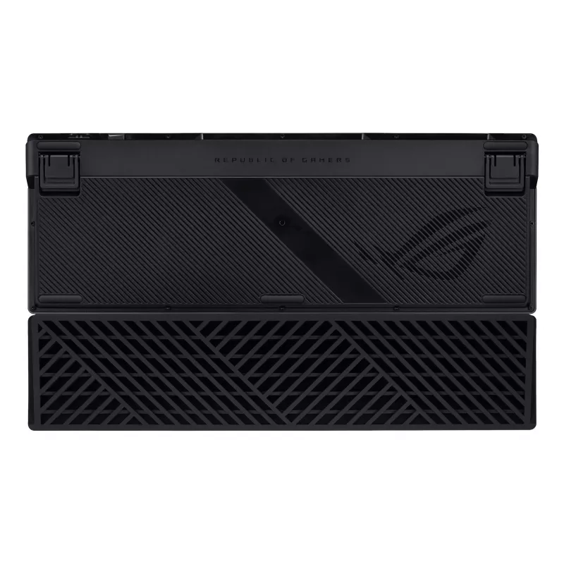 Mechaninė žaidimų klaviatūra ASUS ROG Azoth 96 HE — 96% QWERTZ, USB + RF belaidis + Bluetooth, magnetiniai-mechaniniai jungikliai, RGB, juoda