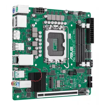 Mini ITX pagrindinė plokštė ASUS PRO Q870I-C-CSM LGA 1851, Intel Q870, DDR5 SO‑DIMM, 2 lizdai, iki 128 GB