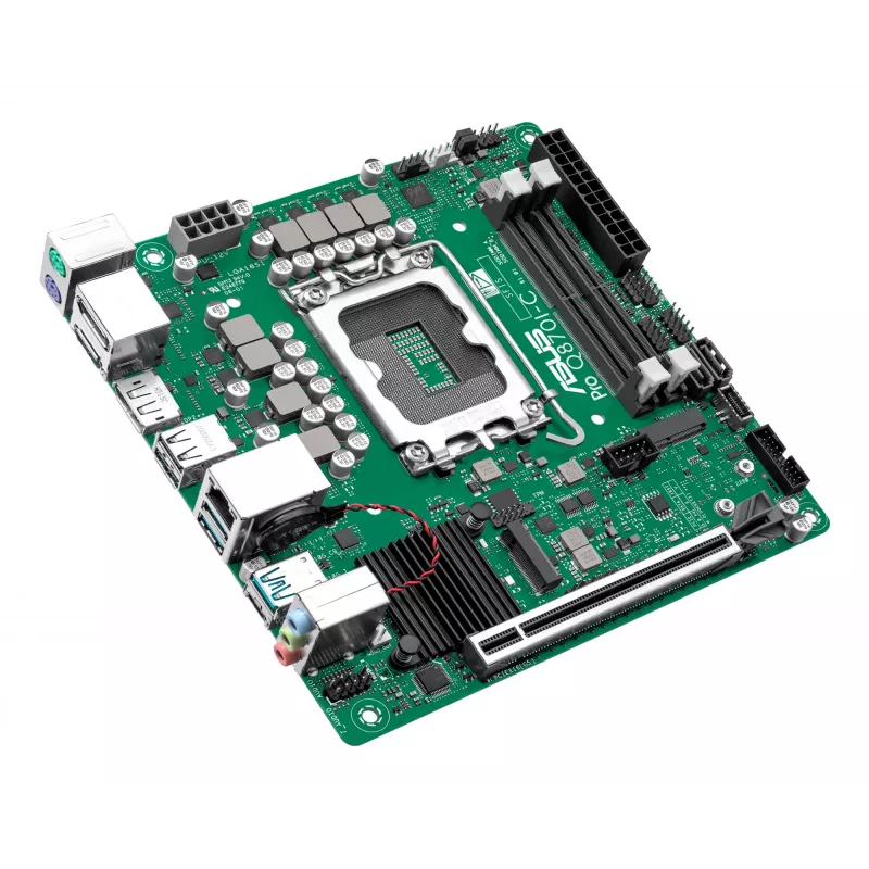 Mini ITX pagrindinė plokštė ASUS PRO Q870I-C-CSM LGA 1851, Intel Q870, DDR5 SO‑DIMM, 2 lizdai, iki 128 GB