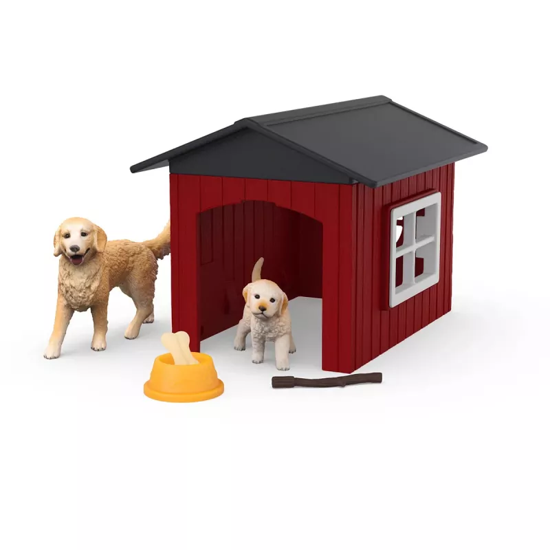 Animal Schleich FARM WORLD šunų būda su auksaspalviu retriveriu