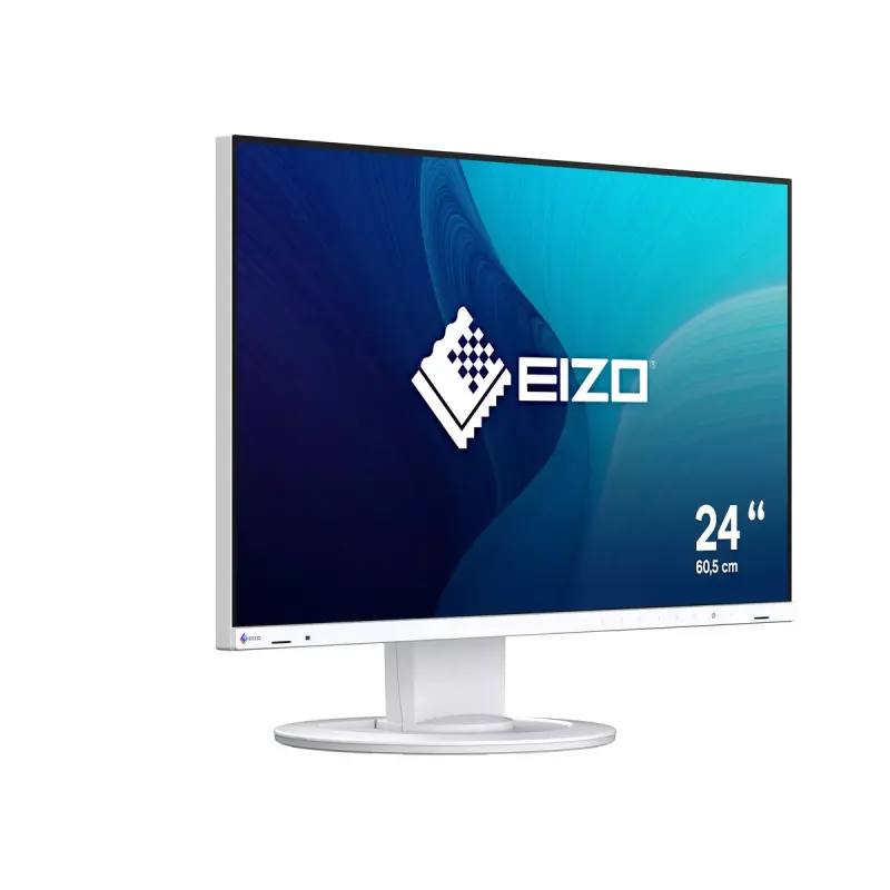 Kompiuterio monitorius EIZO FlexScan EV2400R-WT — 23,8 col. (60,5 cm) Full HD IPS, 1920×1080, 5 ms, USB šakotuvas, garsiakalbiai, reguliuojamas aukštis, VESA, baltas