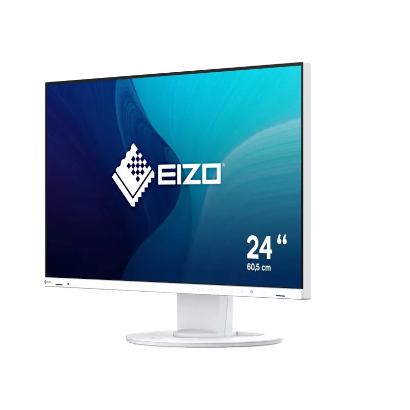 Kompiuterio monitorius EIZO FlexScan EV2400R-WT — 23,8 col. (60,5 cm) Full HD IPS, 1920×1080, 5 ms, USB šakotuvas, garsiakalbiai, reguliuojamas aukštis, VESA, baltas