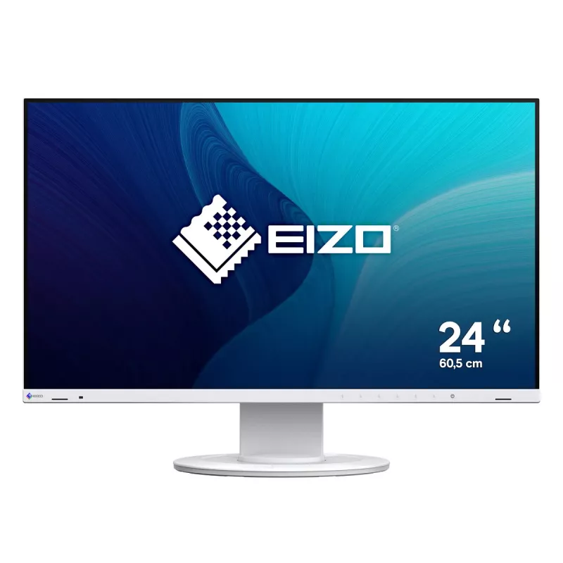Kompiuterio monitorius EIZO FlexScan EV2400R-WT — 23,8 col. (60,5 cm) Full HD IPS, 1920×1080, 5 ms, USB šakotuvas, garsiakalbiai, reguliuojamas aukštis, VESA, baltas