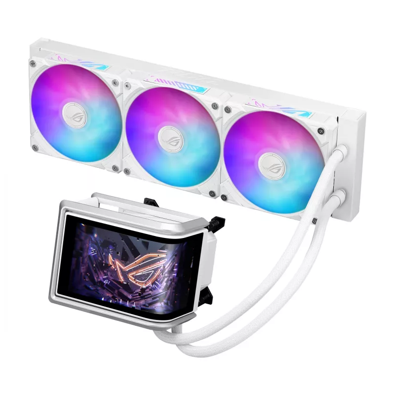 „ASUS ROG RYUO IV 360 ARGB WHT“ – vientisas skysčio aušintuvas, 360 mm radiatorius, 120 mm ventiliatoriai, baltos spalvos
